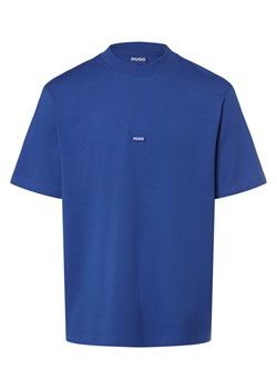 HUGO BLUE Koszulka męska - Nieros Mężczyźni Bawełna indygo jednolity ze sklepu vangraaf w kategorii T-shirty męskie - zdjęcie 170049079