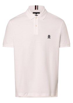 Tommy Hilfiger Męska koszulka polo Mężczyźni Bawełna biały jednolity ze sklepu vangraaf w kategorii T-shirty męskie - zdjęcie 170049108