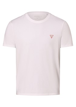 GUESS Koszulka męska Mężczyźni Bawełna biały jednolity ze sklepu vangraaf w kategorii T-shirty męskie - zdjęcie 170049186