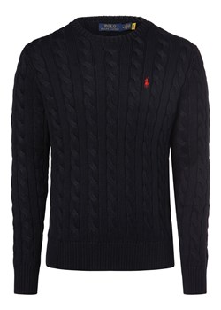 Polo Ralph Lauren Męski sweter z dzianiny Mężczyźni dzianina grubo tkana granatowy jednolity ze sklepu vangraaf w kategorii Swetry męskie - zdjęcie 170049225