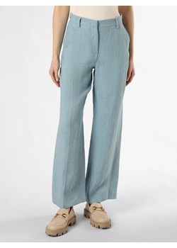 Max Mara Weekend Lniane spodnie - Malizia Kobiety len jasnoniebieski jednolity ze sklepu vangraaf w kategorii Spodnie damskie - zdjęcie 170049355