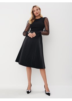 Mohito - Czarna plisowana spódnica midi - czarny ze sklepu Mohito w kategorii Spódnice - zdjęcie 170051977
