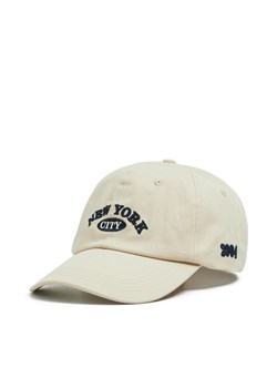 Cropp - Beżowa bawełniana czapka z daszkiem - beżowy ze sklepu Cropp w kategorii Czapki z daszkiem damskie - zdjęcie 170052076