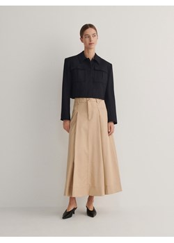 Reserved - Spódnica midi z lyocellem - kremowy ze sklepu Reserved w kategorii Spódnice - zdjęcie 170052207