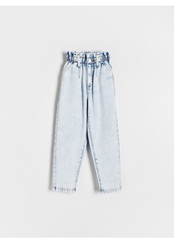 Reserved - Jeansy baggy fit z efektem sprania - niebieski ze sklepu Reserved w kategorii Spodnie dziewczęce - zdjęcie 170052689