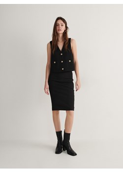 Reserved - Ołówkowa spódnica z paskiem - czarny ze sklepu Reserved w kategorii Spódnice - zdjęcie 170052709