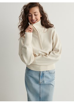Reserved - Sweter z rozpinanym golfem - kremowy ze sklepu Reserved w kategorii Swetry damskie - zdjęcie 170052717