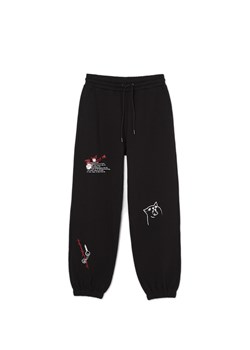 Cropp - Czarne dresowe joggery z nadrukami - czarny ze sklepu Cropp w kategorii Spodnie damskie - zdjęcie 170055639