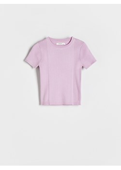 Reserved - T-shirt w prążek - lawendowy ze sklepu Reserved w kategorii Bluzki dziewczęce - zdjęcie 170055897
