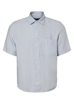 Marc O'Polo Męska koszula lniana Mężczyźni Regular Fit len jasnoniebieski jednolity ze sklepu vangraaf w kategorii Koszule męskie - zdjęcie 170055985