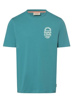 Scotch & Soda Koszulka męska Mężczyźni Bawełna petrol jednolity ze sklepu vangraaf w kategorii T-shirty męskie - zdjęcie 170055988