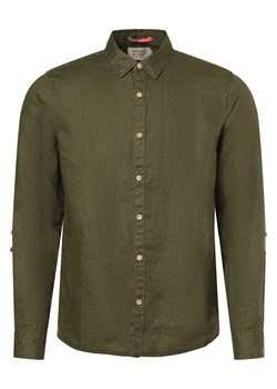 Scotch & Soda Męska koszula lniana Mężczyźni Regular Fit len khaki jednolity ze sklepu vangraaf w kategorii Koszule męskie - zdjęcie 170055989
