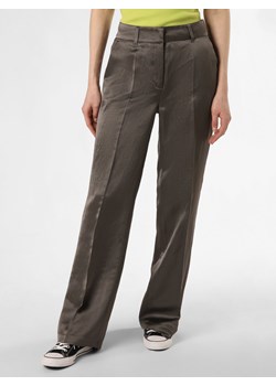 Cambio Spodnie z lnem - Amelie Kobiety Bawełna khaki jednolity ze sklepu vangraaf w kategorii Spodnie damskie - zdjęcie 170056007