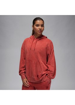 Damska bluza z kapturem z efektem sprania Jordan Flight Fleece - Czerwony ze sklepu Nike poland w kategorii Bluzy damskie - zdjęcie 170057557