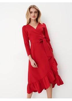 Mohito - Sukienka midi z falbanami - czerwony ze sklepu Mohito w kategorii Sukienki - zdjęcie 170062229