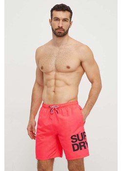 Superdry szorty kąpielowe kolor różowy ze sklepu ANSWEAR.com w kategorii Kąpielówki - zdjęcie 170064307