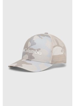 Columbia czapka z daszkiem kolor beżowy z aplikacją ze sklepu PRM w kategorii Czapki z daszkiem damskie - zdjęcie 170064795