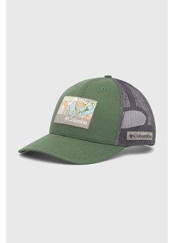 Columbia czapka z daszkiem kolor zielony z aplikacją ze sklepu PRM w kategorii Czapki z daszkiem damskie - zdjęcie 170064797