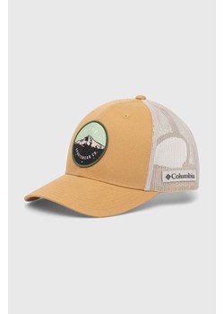Columbia czapka z daszkiem kolor beżowy z aplikacją ze sklepu PRM w kategorii Czapki z daszkiem męskie - zdjęcie 170064799