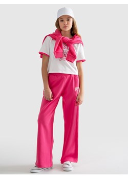 Spodnie dziewczęce dresowe z prostą nogawką różowe Longencja 601/ Georgina 601 ze sklepu Big Star w kategorii Spodnie dziewczęce - zdjęcie 170067558