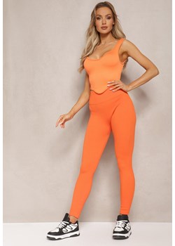 Pomarańczowe Legginsy High Waist Prążkowane Push-Up Sunflowia ze sklepu Renee odzież w kategorii Spodnie damskie - zdjęcie 170068599