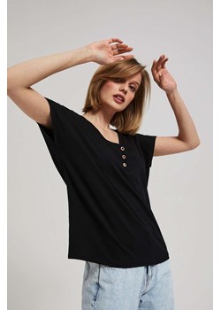 Gładki t-shirt damski z dekoltem V ze sklepu 5.10.15 w kategorii Bluzki damskie - zdjęcie 170073157