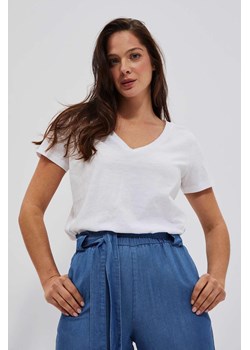 Bawełniana koszulka damska z dekoltem V ze sklepu 5.10.15 w kategorii Bluzki damskie - zdjęcie 170073215