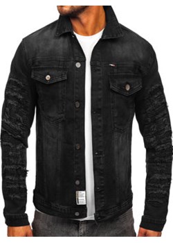 Czarna jeansowa kurtka męska Denley MJ523N ze sklepu Denley w kategorii Kurtki męskie - zdjęcie 170074427