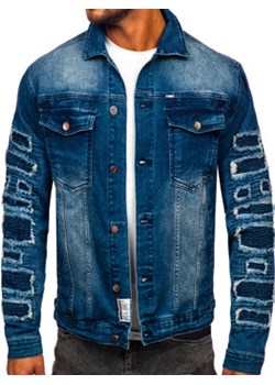 Granatowa jeansowa kurtka męska Denley MJ523BS ze sklepu Denley w kategorii Kurtki męskie - zdjęcie 170074429