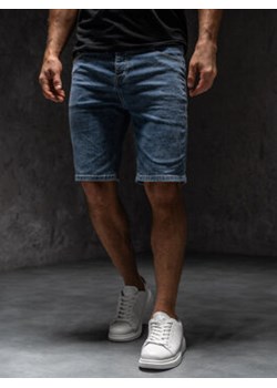 Granatowe krótkie spodenki jeansowe męskie Denley MP0274BSA1 ze sklepu Denley w kategorii Spodenki męskie - zdjęcie 170074435