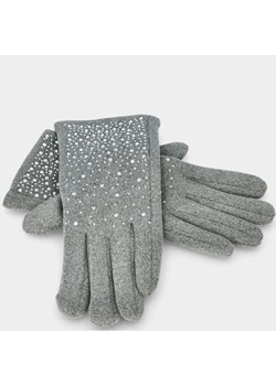 Kaszmirowe rękawiczki damskie z obsługą ekranów - TYMOTEO LOVE R02 SZARE ze sklepu Tymoteo.pl - sklep obuwniczy w kategorii Rękawiczki damskie - zdjęcie 170075249
