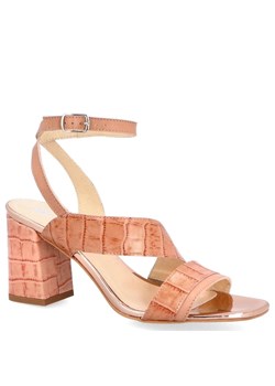Eleganckie sandały na słupku - TYMOTEO GARDO POMARAŃCZOWE ze sklepu Tymoteo.pl - sklep obuwniczy w kategorii Sandały damskie - zdjęcie 170081236