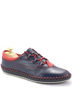 Miękkie buty ręcznie szyte - TYMOTEO 312 GRANATOWE ze sklepu Tymoteo.pl - sklep obuwniczy w kategorii Półbuty męskie - zdjęcie 170085697
