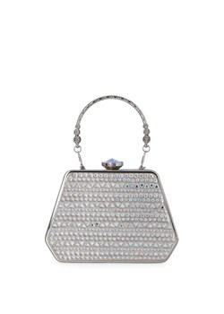 Wieczorowa torebka z kryształkami - MENBUR 85060 SREBRNA ze sklepu Tymoteo.pl - sklep obuwniczy w kategorii Kopertówki - zdjęcie 170089998