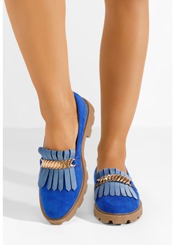 Niebieskie mokasyny damskie Kanesha ze sklepu Zapatos w kategorii Mokasyny damskie - zdjęcie 170094176