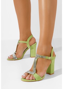 Zielone eleganckie sandały Priscilla ze sklepu Zapatos w kategorii Sandały damskie - zdjęcie 170094199