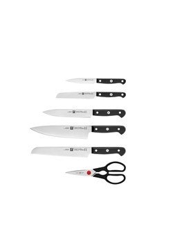H & M - Gourmet Knife Set With Self-sharpening Block 7 Pcs - Czarny ze sklepu H&M w kategorii Noże kuchenne - zdjęcie 170103775