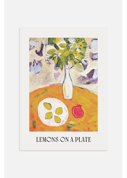 H & M - Lemons On A Plate Plakat - Pomarańczowy ze sklepu H&M w kategorii Plakaty - zdjęcie 170103798