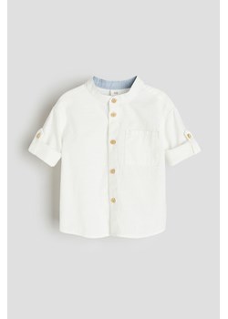 H & M - Bawełniana koszula ze stójką - Biały ze sklepu H&M w kategorii Ubranka do chrztu - zdjęcie 170103936
