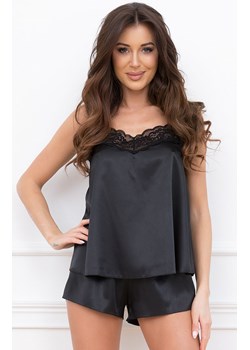 Satynowa piżama damska na ramiączkach czarna Dotyk, Kolor czarny, Rozmiar L, Gee One ze sklepu Primodo w kategorii Piżamy damskie - zdjęcie 170104385