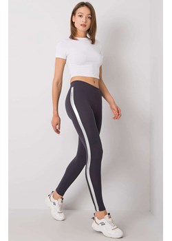 Legginsy damskie ciemnoszare z lampasem RV-LG-R4766.06, Kolor ciemnoszary, Rozmiar M, Rue Paris ze sklepu Primodo w kategorii Spodnie damskie - zdjęcie 170104467