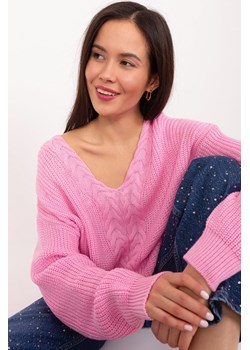 Damski sweter ze ściągaczami różowy ze sklepu 5.10.15 w kategorii Swetry damskie - zdjęcie 170111608