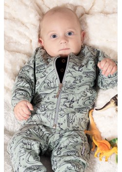Oliwkowa bluza dresowa niemowlęca rozpinana w dinozaury ze sklepu 5.10.15 w kategorii Bluzy i swetry - zdjęcie 170111626
