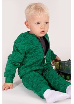 Zielone spodnie dresowe niemowlęce w dinozaury z dzianiny ze sklepu 5.10.15 w kategorii Spodnie i półśpiochy - zdjęcie 170111695