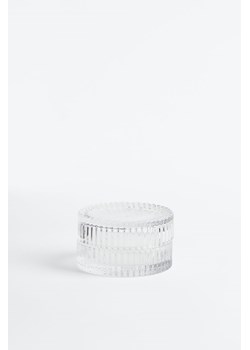 H & M - Okrągły szklany pojemnik - Biały ze sklepu H&M w kategorii Pudełka i pojemniki - zdjęcie 170117455
