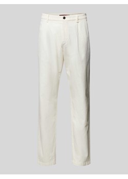 Chinosy o kroju regular fit z zakładkami w pasie model ‘HARLEM’ ze sklepu Peek&Cloppenburg  w kategorii Spodnie męskie - zdjęcie 170117755