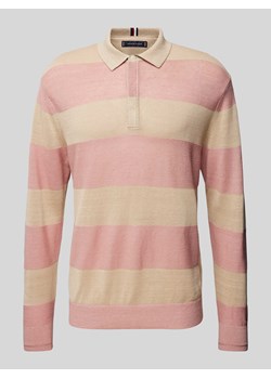 Sweter z dzianiny z lnu ze wzorem w blokowe pasy ze sklepu Peek&Cloppenburg  w kategorii Swetry męskie - zdjęcie 170117798