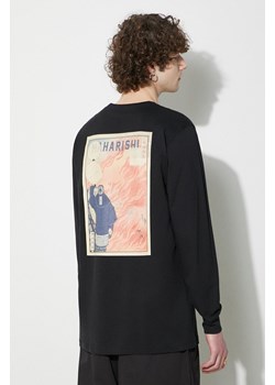 Maharishi longsleeve bawełniany Hikeshi Organic L/S T-Shirt kolor czarny z nadrukiem 1083.BLACK ze sklepu PRM w kategorii T-shirty męskie - zdjęcie 170121457