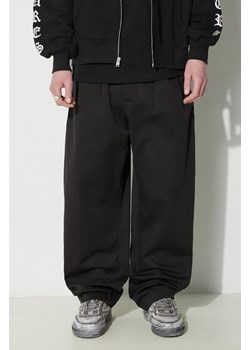 Universal Works spodnie bawełniane Double Pleat Pant kolor czarny proste 133.BLACK ze sklepu PRM w kategorii Spodnie męskie - zdjęcie 170121555