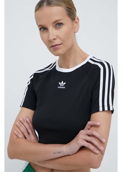 adidas Originals t-shirt 3-Stripes Baby Tee damski kolor czarny IU2532 ze sklepu PRM w kategorii Bluzki damskie - zdjęcie 170121597